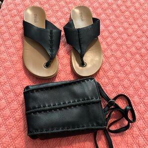 The Sak sandals/ crossbody, black